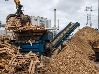 Pallet, plastic and agricultural-waste recycling