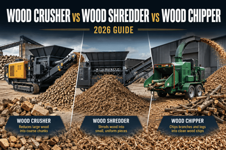 Wood Crusher vs Wood Shredder vs Wood Chipper (2026 Guide)