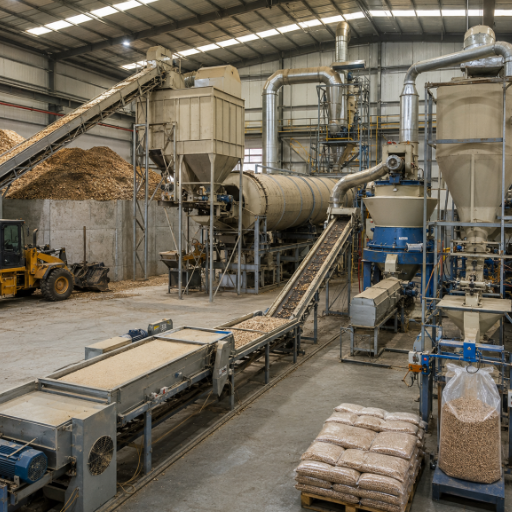 The 6-Stage Wood Pellet Line Flow