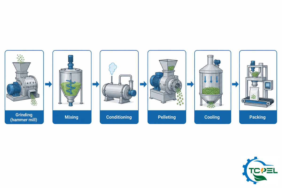 The Feed Pelleting Process: From Grinding to Packing — TCPEL