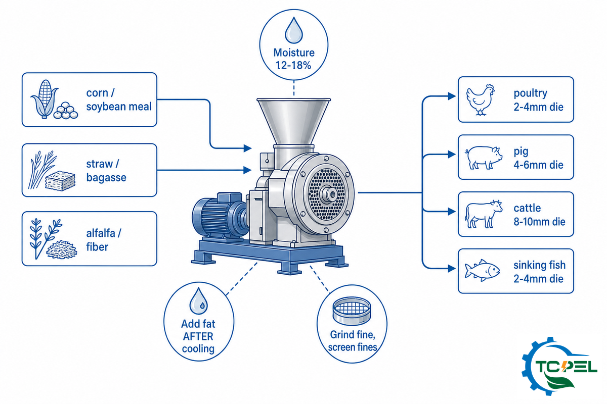 What Can You Pellet? Feed Materials and Formulation by Animal — TCPEL