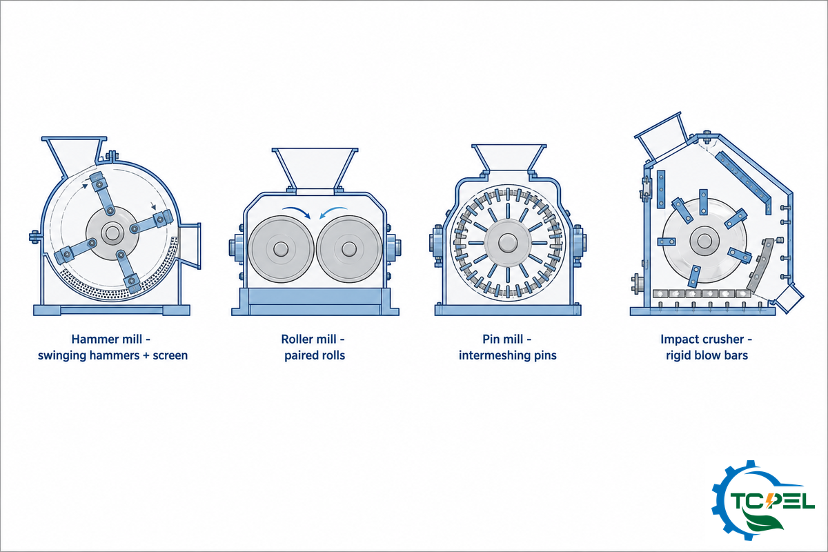 Hammer Mill vs Roller, Pin, Impact Crusher & Other Mills — TCPEL