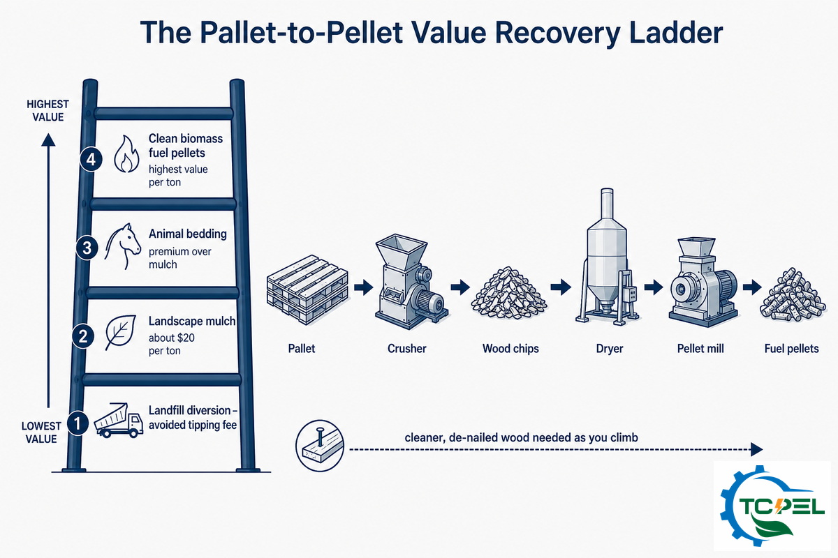 From Mulch to Biomass Fuel: What Crushed Pallets Become — TCPEL