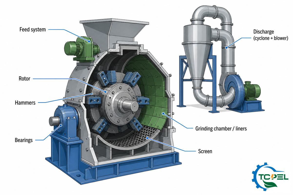 The Anatomy of a Wood Hammer Mill: 6 Core Components — TCPEL