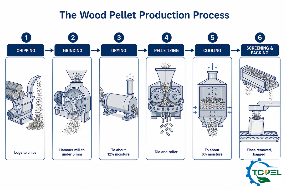 How to Make Wood Pellets: The Production Process — TCPEL
