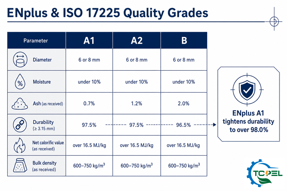Pellet Quality Standards: ENplus & ISO 17225 — TCPEL