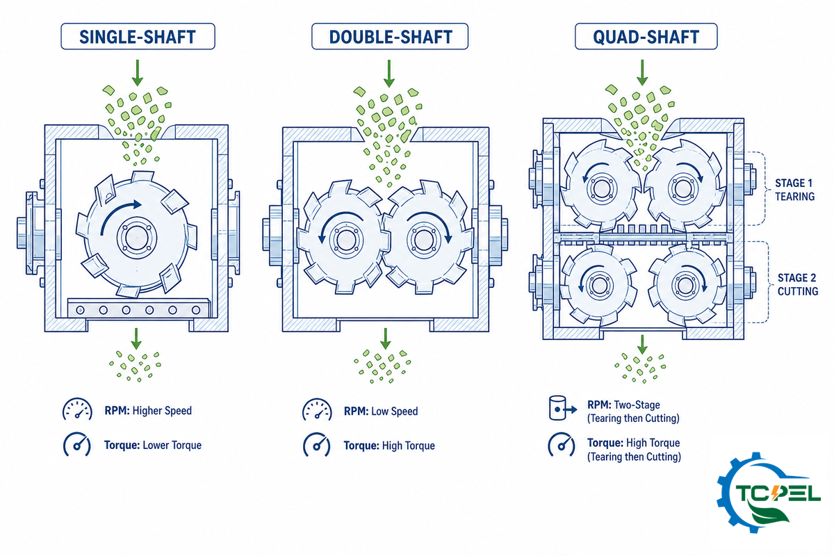 What Is a Double-Shaft Shredder? (And How Is It Different From Single- or Quad-Shaft Machines?) — TCPEL