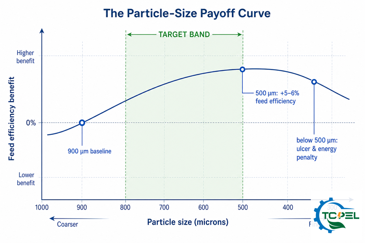 Particle Size Is the Real Product: Grind Size vs Feed Conversion Ratio — TCPEL