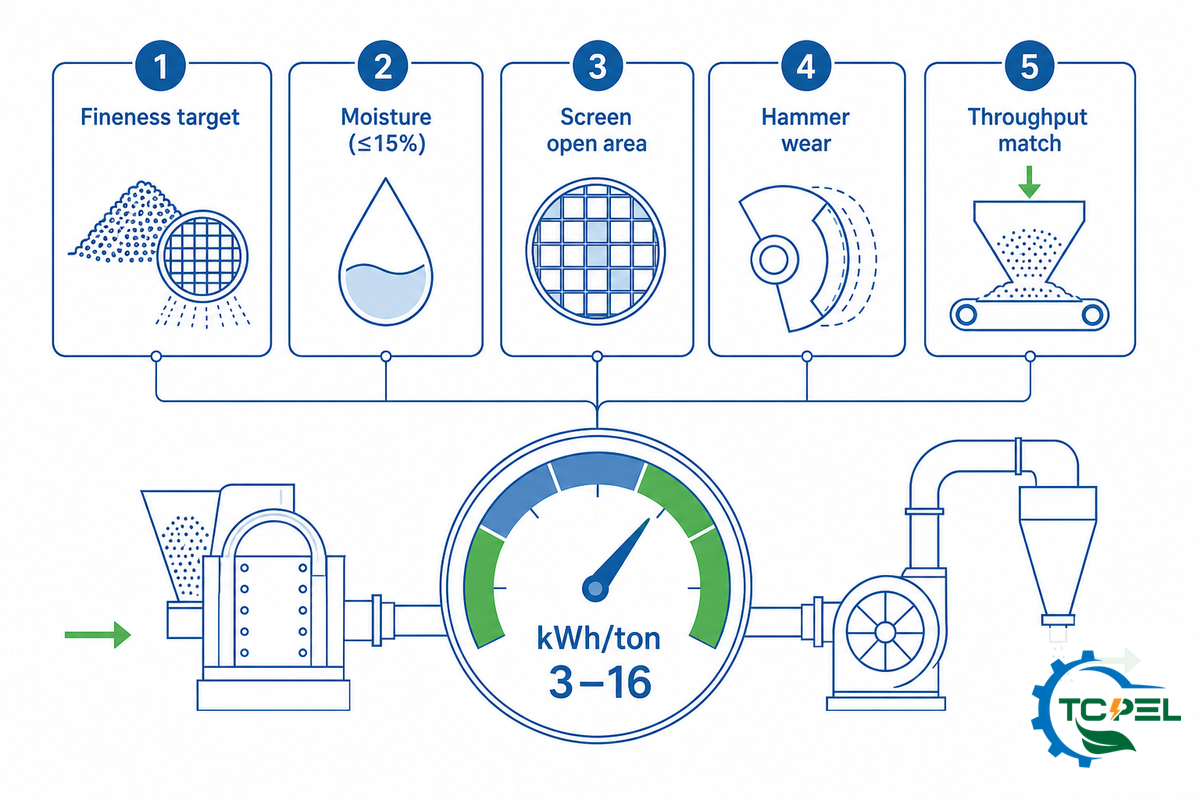 Grinding Energy: What Drives Your kWh per Ton — TCPEL