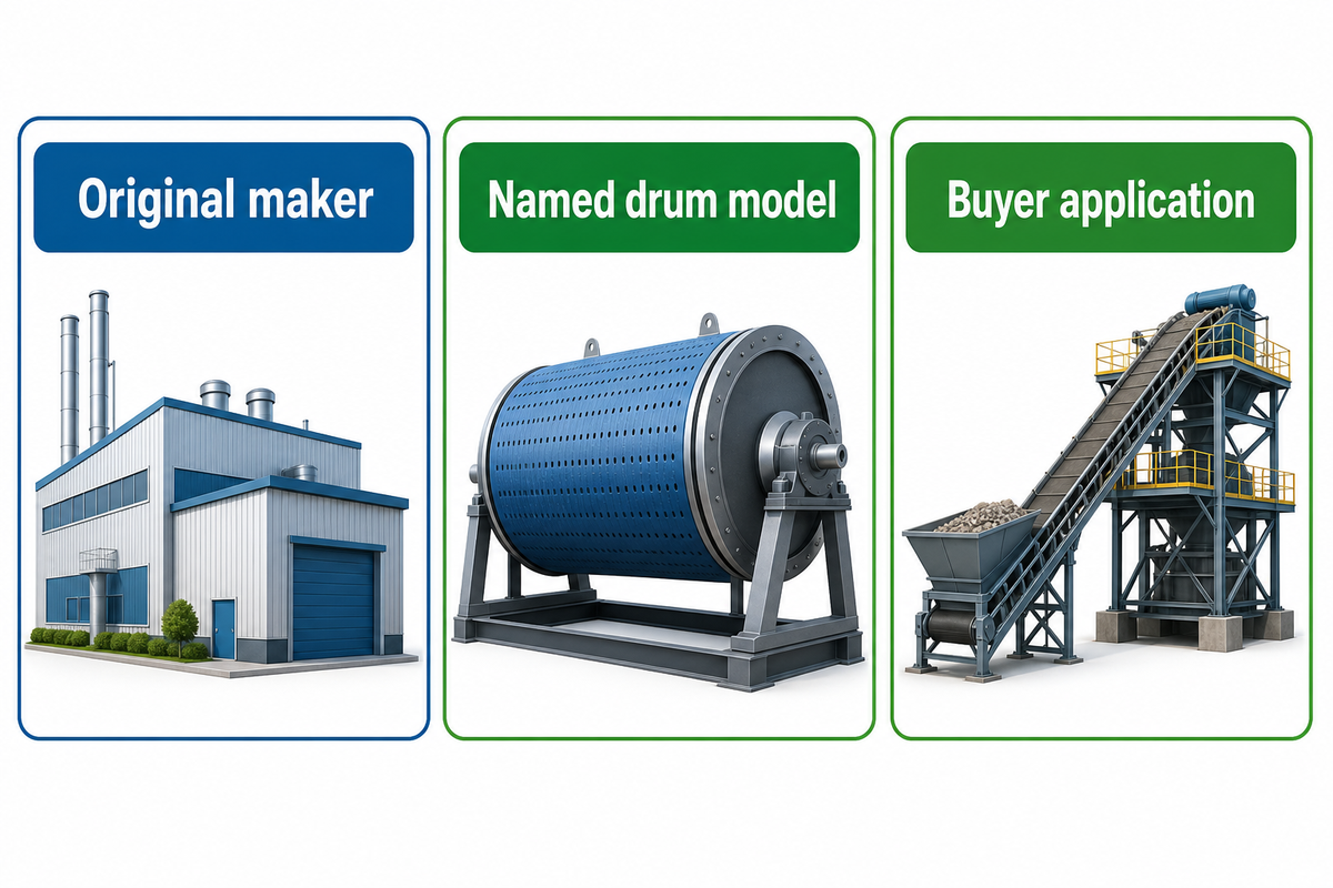 Selection filters for original manufacturers with named drum models and buyer applications