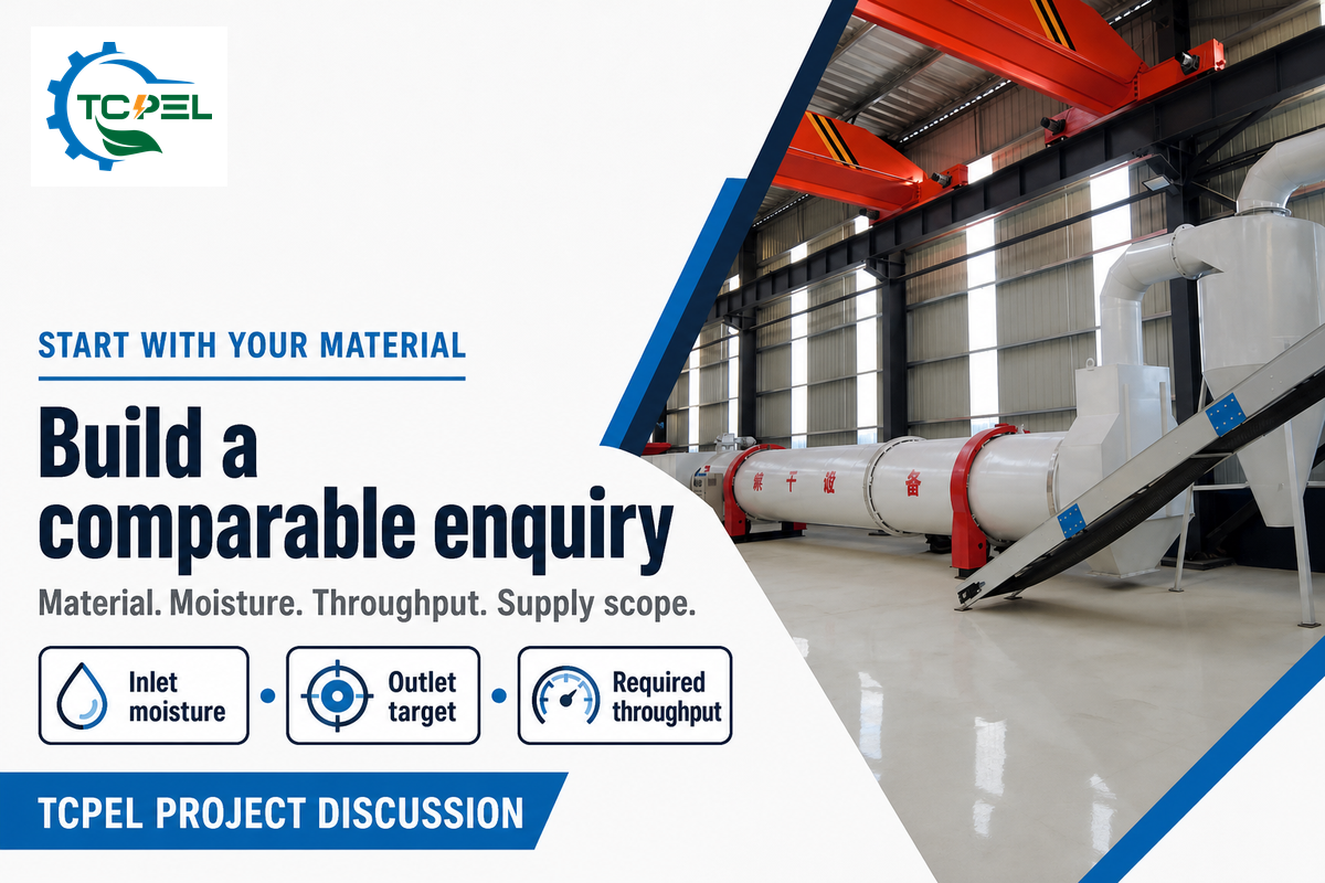 Send material, inlet moisture, outlet moisture and throughput so TCPEL can discuss the actual drying duty.